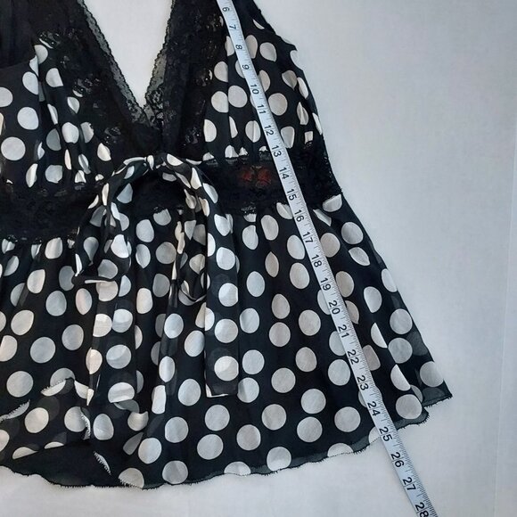 Robert Rodriguez Black and White Polka Dot Lace Top - Picture 2 of 11